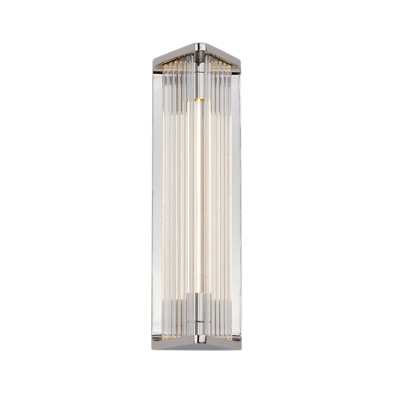 Sabre 12-in Polished Nickel/Ribbed Glass LED Wall/Vanity by Alora Lighting | WV339112PNCR | Alora Lighting
