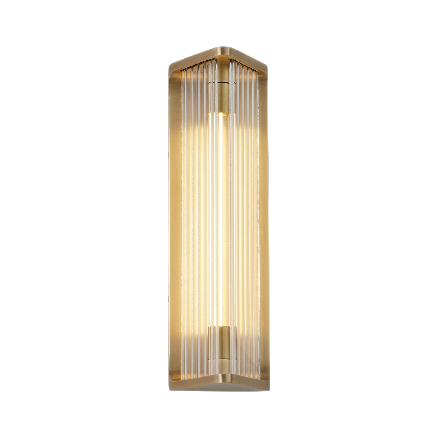 Sabre 12-in Ribbed Glass/Vintage Brass LED Wall/Vanity by Alora Lighting | WV339112VBCR | Alora Lighting