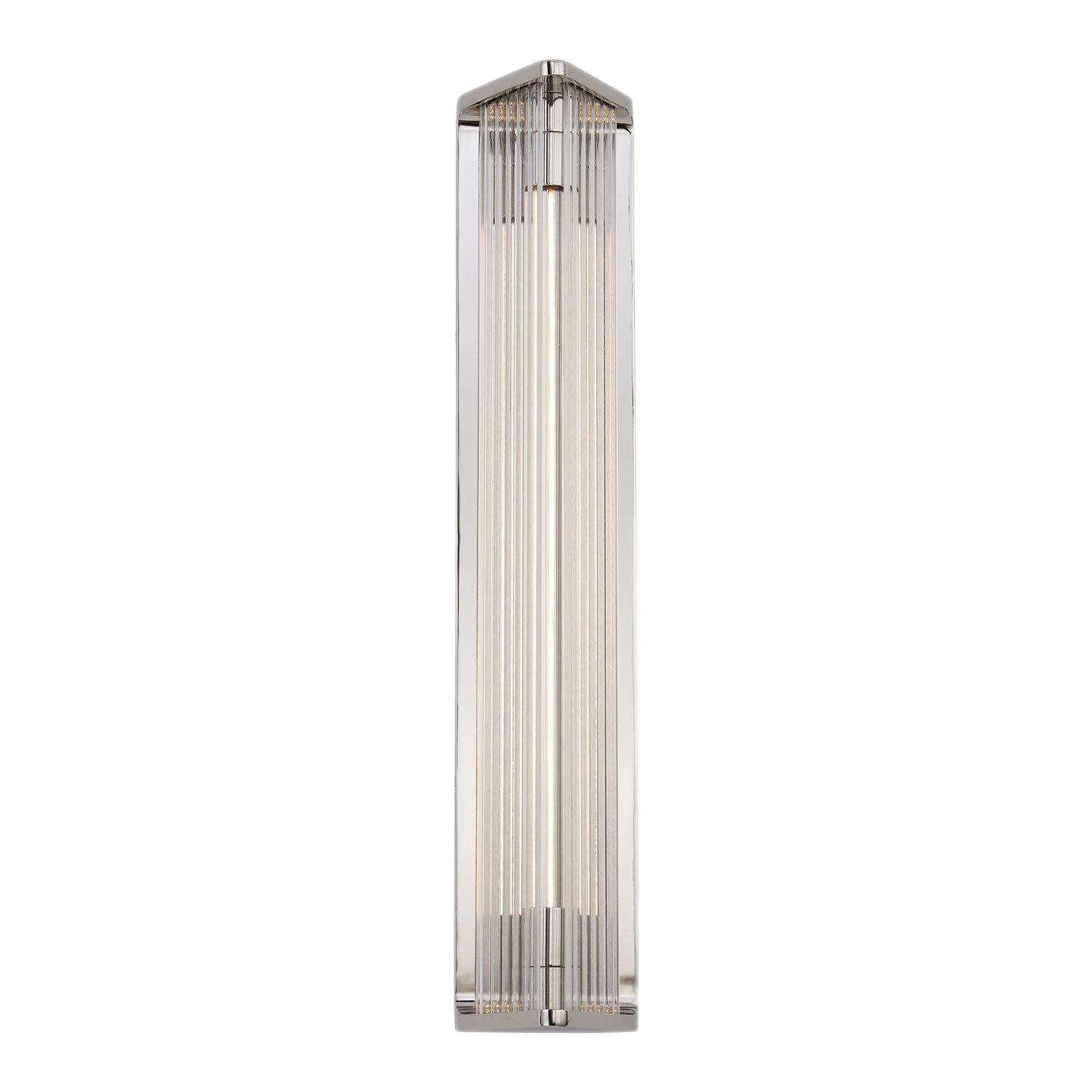 Sabre 23-in Polished Nickel/Ribbed Glass LED Wall/Vanity by Alora Lighting | WV339123PNCR | Alora Lighting