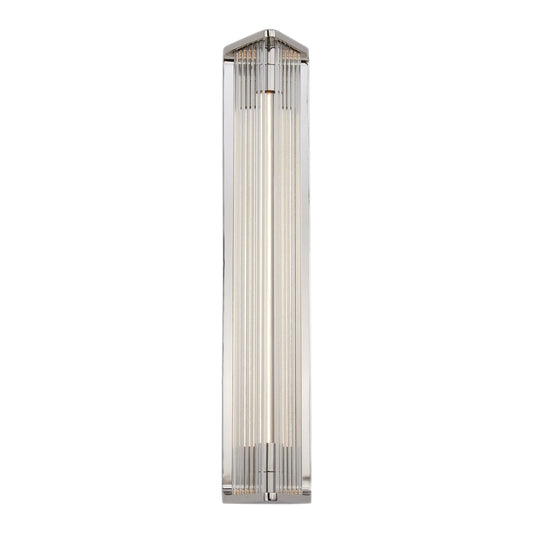 Sabre 23-in Polished Nickel/Ribbed Glass LED Wall/Vanity by Alora Lighting | WV339123PNCR | Alora Lighting