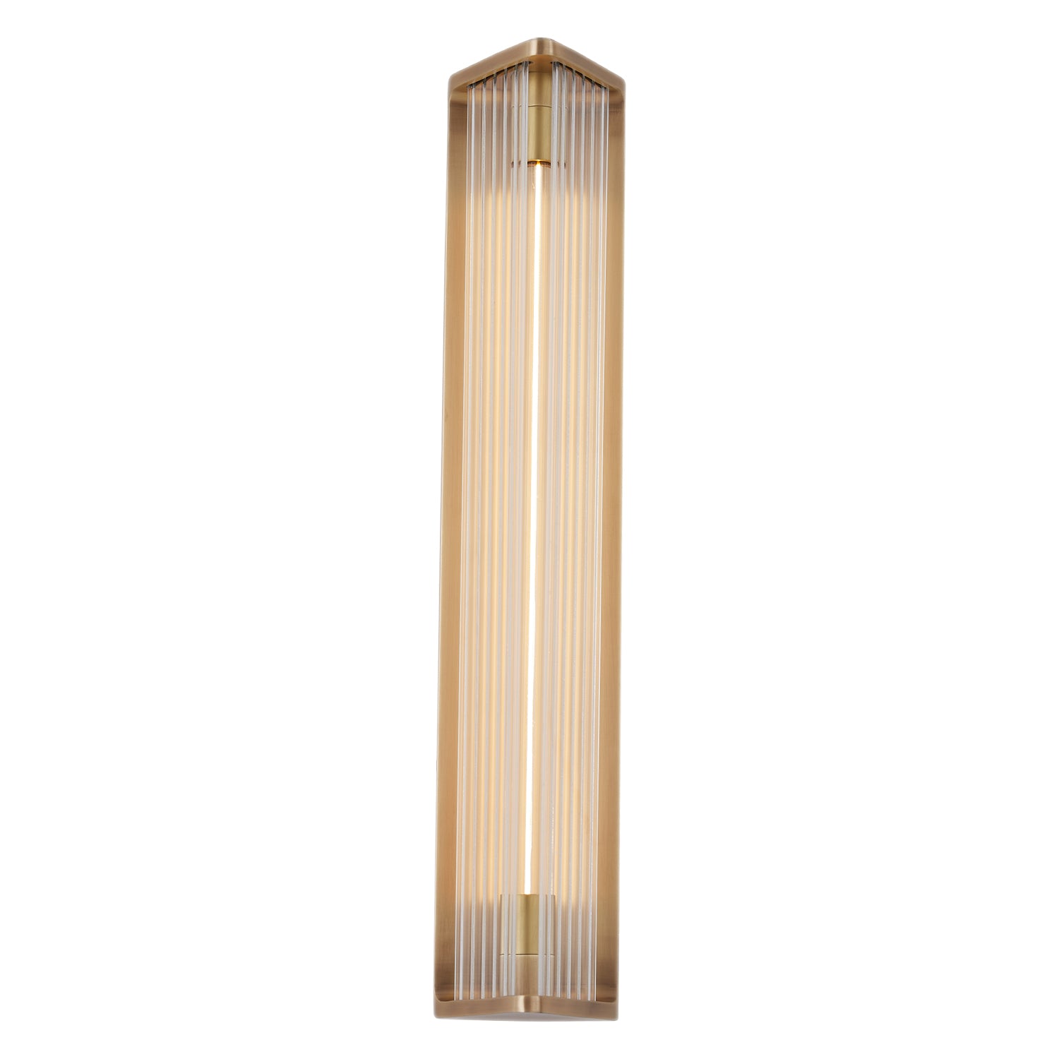 Sabre 23-in Ribbed Glass/Vintage Brass LED Wall/Vanity by Alora Lighting | WV339123VBCR | Alora Lighting