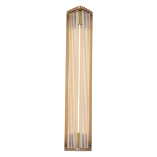 Sabre 23-in Ribbed Glass/Vintage Brass LED Wall/Vanity by Alora Lighting | WV339123VBCR | Alora Lighting