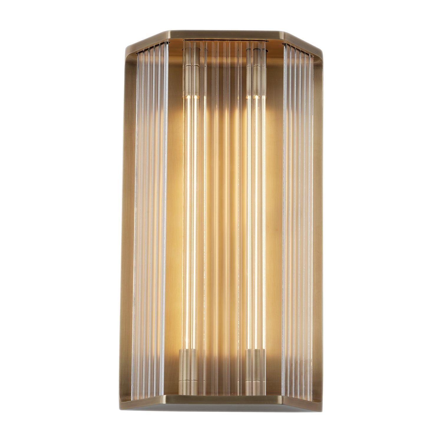 Sabre 16-in Ribbed Glass/Vintage Brass LED Wall/Vanity by Alora Lighting | WV339216VBCR | Alora Lighting