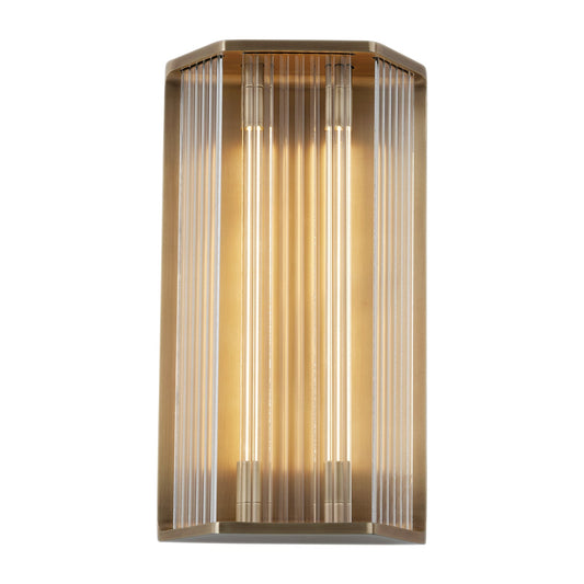 Sabre 16-in Ribbed Glass/Vintage Brass LED Wall/Vanity by Alora Lighting | WV339216VBCR | Alora Lighting