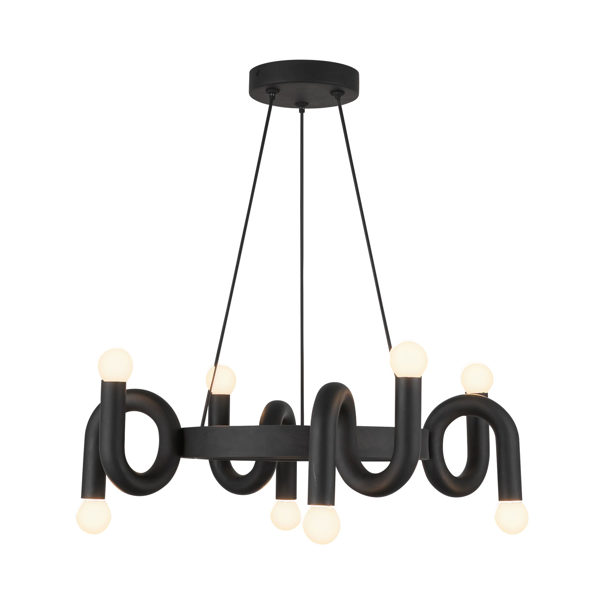 Sadie 23-in Matte Black Socket Chandelier by Alora Lighting | CH420823MB | Alora Lighting