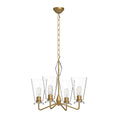 Load image into Gallery viewer, Salem 23-in Brushed Gold/Clear Glass 4 Lights Chandelier by Alora Lighting | CH570423BGCL | Alora Lighting
