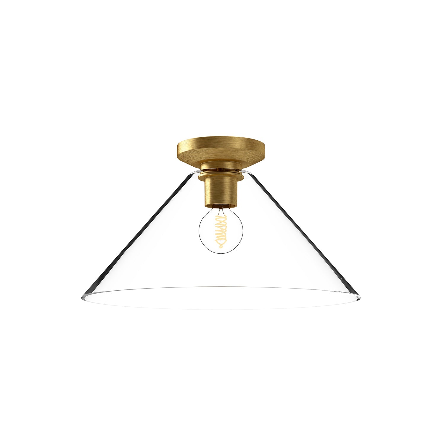 Salem 14-in Brushed Gold/Clear Glass 1 Light Flush Mount by Alora Lighting | FM570314BGCL | Alora Lighting