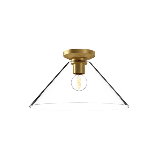Salem 14-in Brushed Gold/Clear Glass 1 Light Flush Mount by Alora Lighting | FM570314BGCL | Alora Lighting
