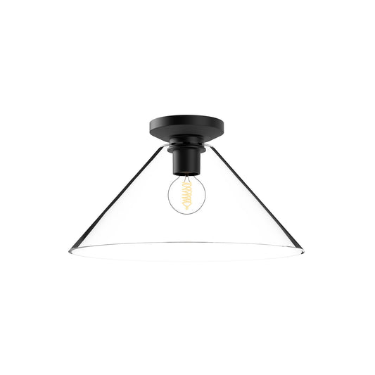 Salem 14-in Clear Glass/Matte Black 1 Light Flush Mount by Alora Lighting | FM570314MBCL | Alora Lighting