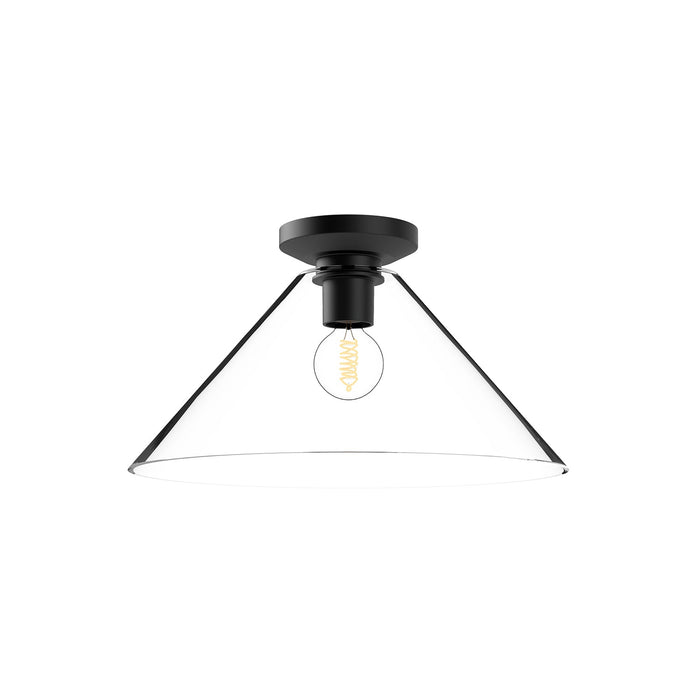 Salem 14-in Clear Glass/Matte Black 1 Light Flush Mount by Alora Lighting | FM570314MBCL | Alora Lighting