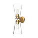 Salem 6-in Brushed Gold/Clear Glass 2 Lights Wall/Vanity by Alora Lighting | WV570221BGCL | Alora Lighting