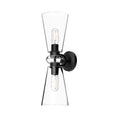Load image into Gallery viewer, Salem 6-in Clear Glass/Matte Black 2 Lights Wall/Vanity by Alora Lighting | WV570221MBCL | Alora Lighting

