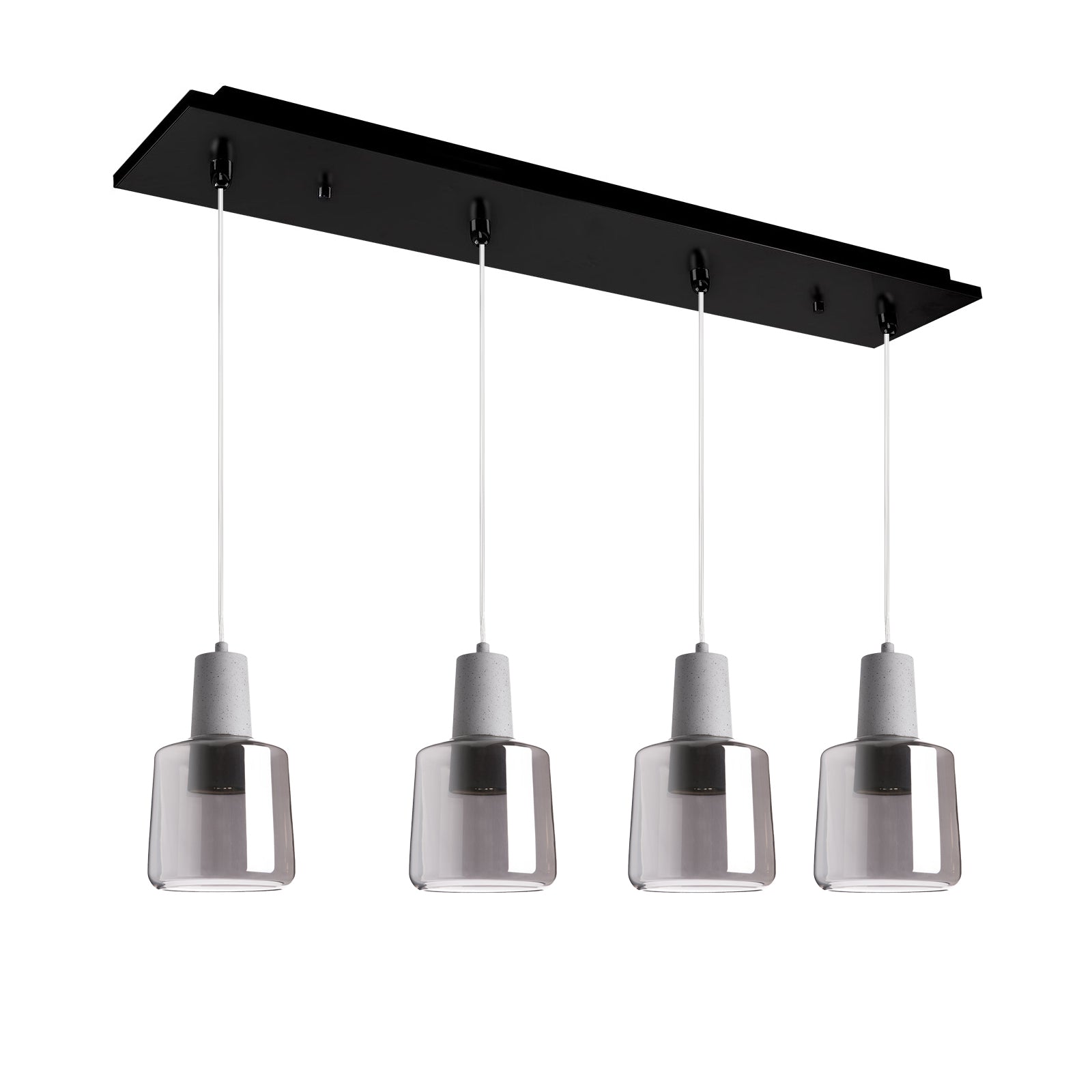 Samson Multi-Light Pendant in Black/Smoked Glass Finish | Kuzco Lighting