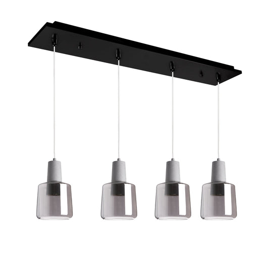 Samson Multi-Light Pendant in Black/Smoked Glass Finish | Kuzco Lighting