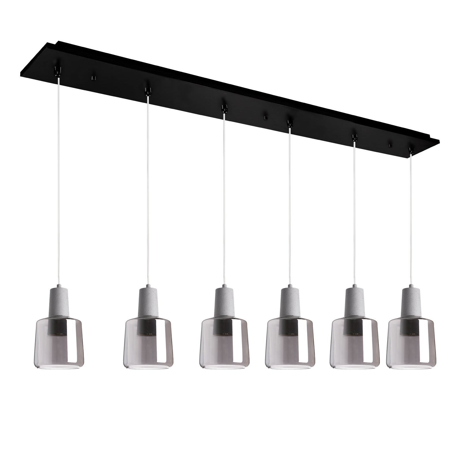 Samson Multi-Light Pendant in Black/Smoked Glass Finish | Kuzco Lighting
