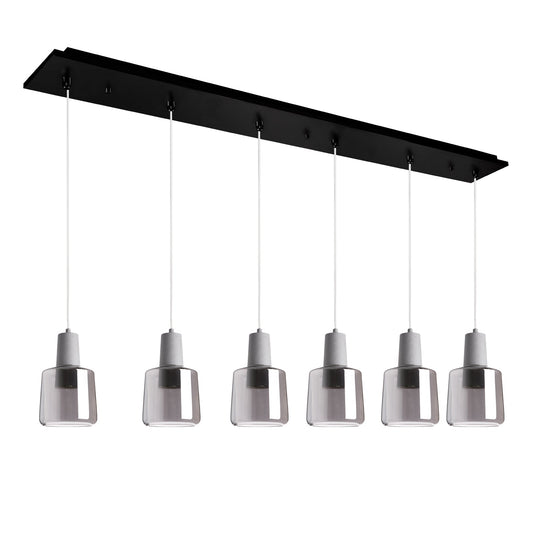 Samson Multi-Light Pendant in Black/Smoked Glass Finish | Kuzco Lighting