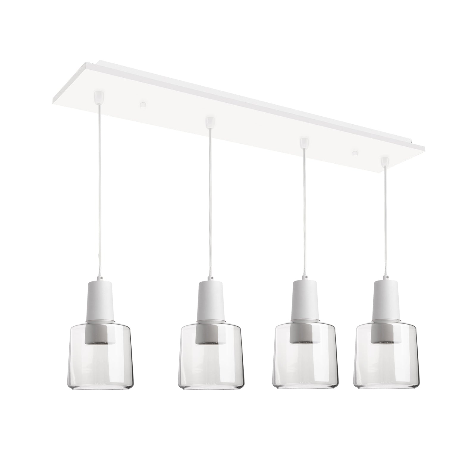Samson Multi-Light Pendant in White/Clear Glass Finish | Kuzco Lighting