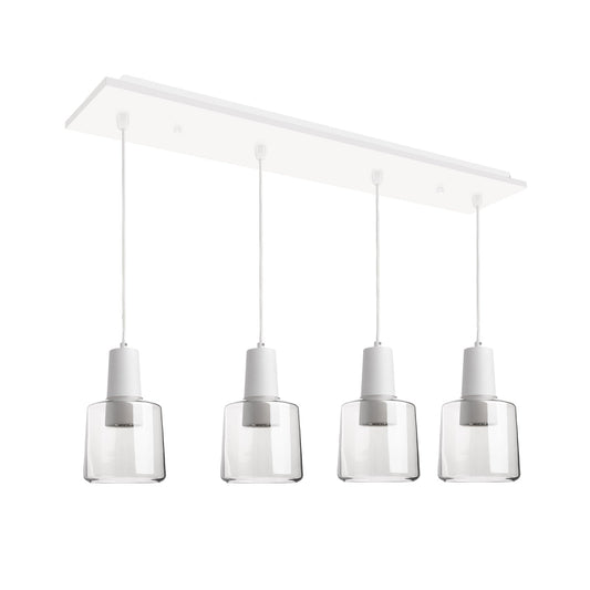 Samson Multi-Light Pendant in White/Clear Glass Finish | Kuzco Lighting