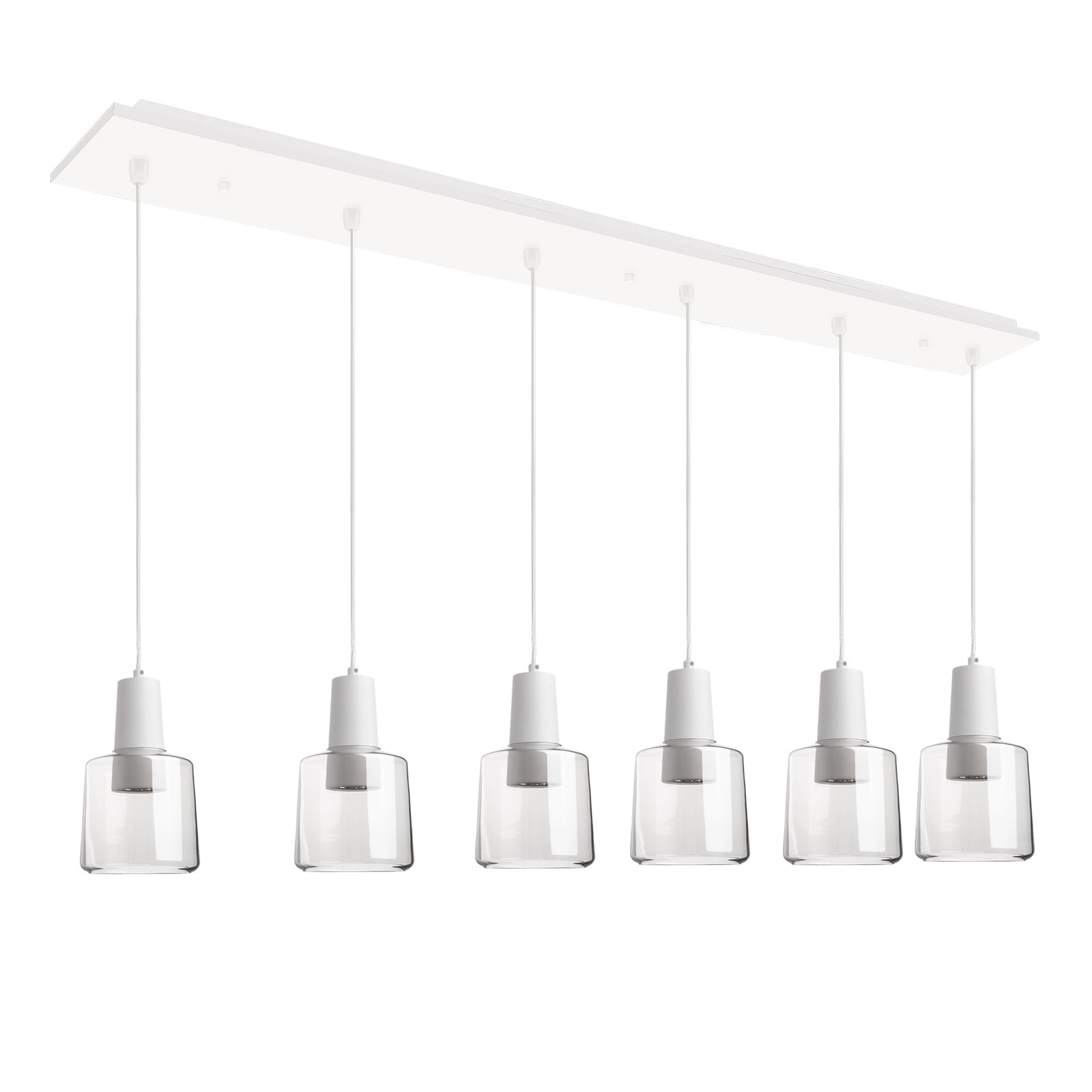 Samson Multi-Light Pendant in White/Clear Glass Finish | Kuzco Lighting