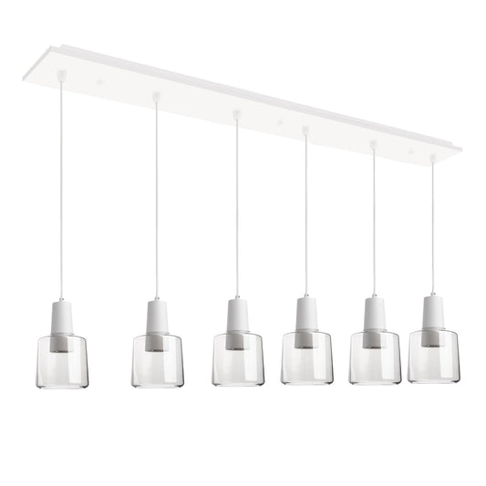 Samson Multi-Light Pendant in White/Clear Glass Finish | Kuzco Lighting