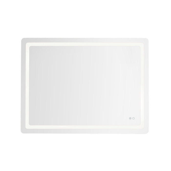 Seneca LED Vanity Mirror in Sandblasted Merc Edge Finish | Kuzco Lighting