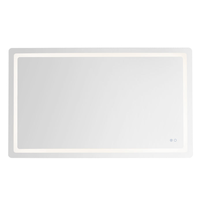 Seneca LED Vanity Mirror in Sandblasted Merc Edge Finish | Kuzco Lighting