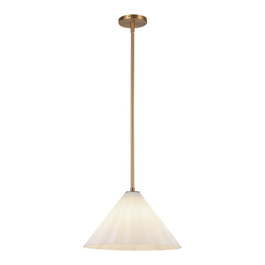 Serena 14-in Aged Brass/Opal Glass 1 Light Pendant by Alora Lighting | PD451814AGOP | Alora Lighting