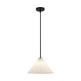 Load image into Gallery viewer, Serena 14-in Matte Black/Opal Glass 1 Light Pendant by Alora Lighting | PD451814MBOP | Alora Lighting
