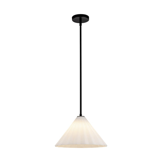 Serena 14-in Matte Black/Opal Glass 1 Light Pendant by Alora Lighting | PD451814MBOP | Alora Lighting