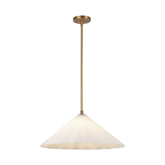 Serena 20-in Aged Brass/Opal Glass 1 Light Pendant by Alora Lighting | PD451820AGOP | Alora Lighting