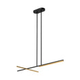 Load image into Gallery viewer, Shift LED Linear Pendant in Black/Brushed Gold Finish | Kuzco Lighting
