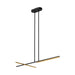 Shift LED Linear Pendant in Black/Brushed Gold Finish | Kuzco Lighting
