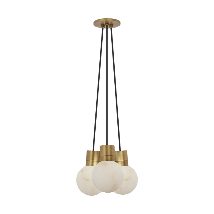 Mina Alabaster 3-Light Chandelier by Visual Comfort Modern