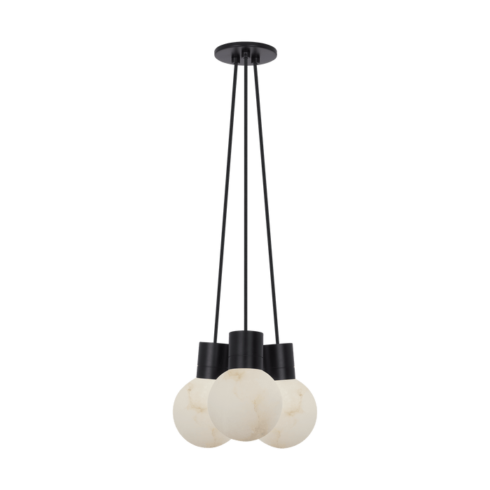 Mina Alabaster 3-Light Chandelier by Visual Comfort Modern