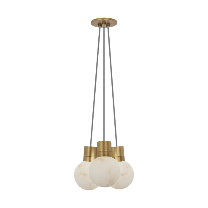 Mina Alabaster 3-Light Chandelier by Visual Comfort Modern