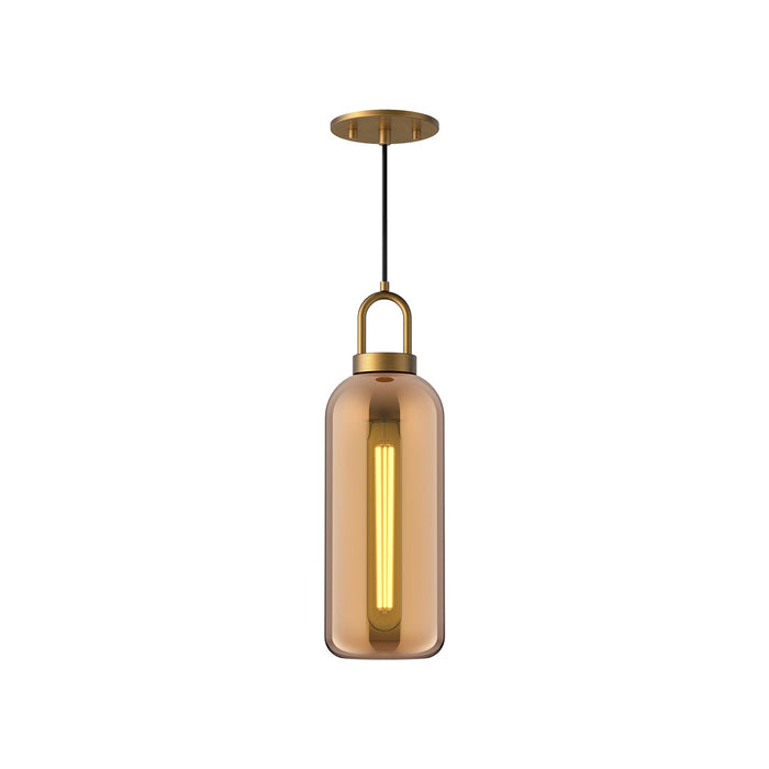 Soji 5-in Aged Gold/Copper Glass 1 Light Pendant by Alora Lighting | PD401505AGCP | Alora Lighting