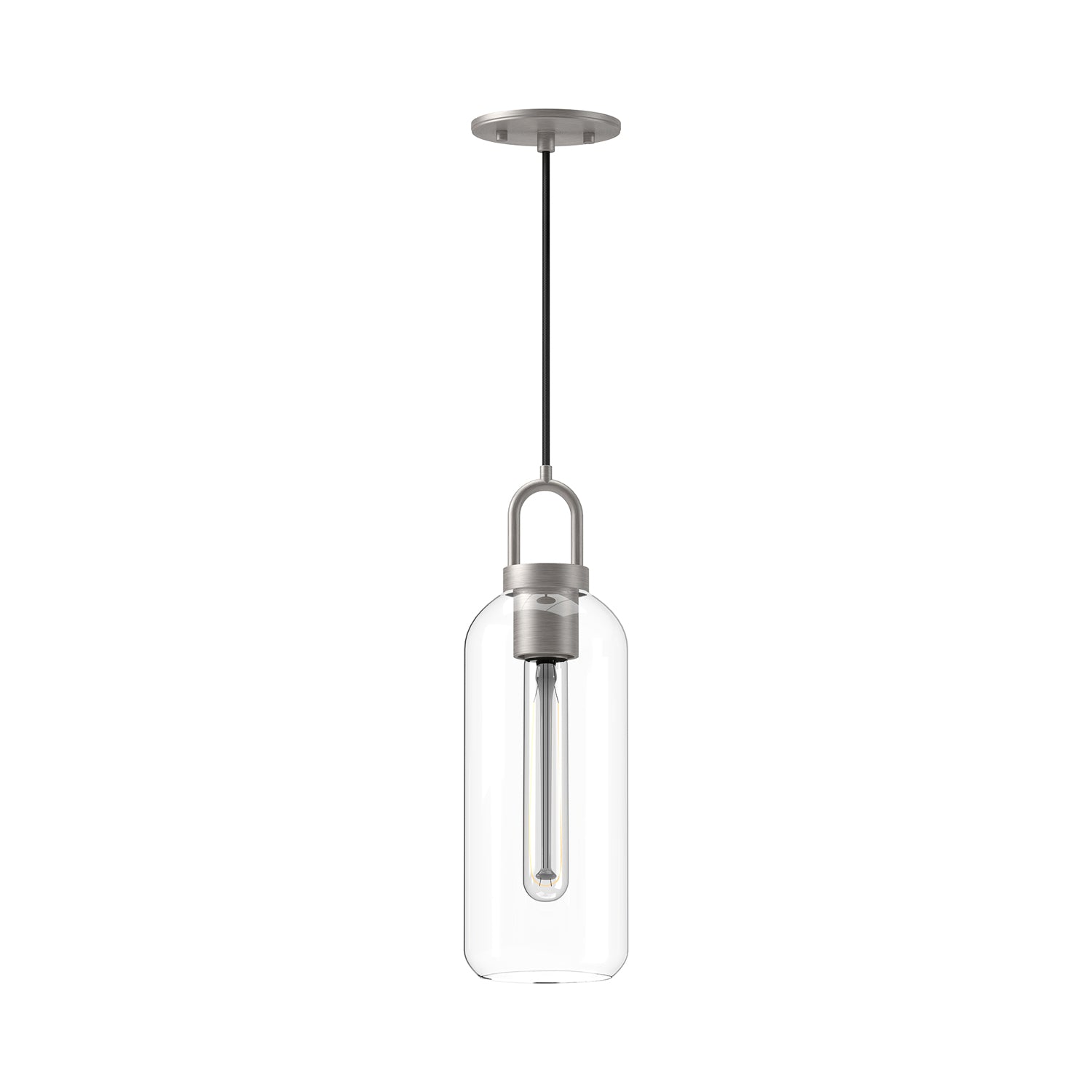 Soji 5-in Brushed Nickel/Clear Glass 1 Light Pendant by Alora Lighting | PD401505BNCL | Alora Lighting