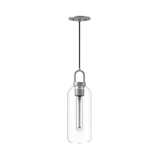 Soji 5-in Brushed Nickel/Clear Glass 1 Light Pendant by Alora Lighting | PD401505BNCL | Alora Lighting