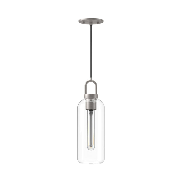 Soji 5-in Brushed Nickel/Clear Glass 1 Light Pendant by Alora Lighting | PD401505BNCL | Alora Lighting