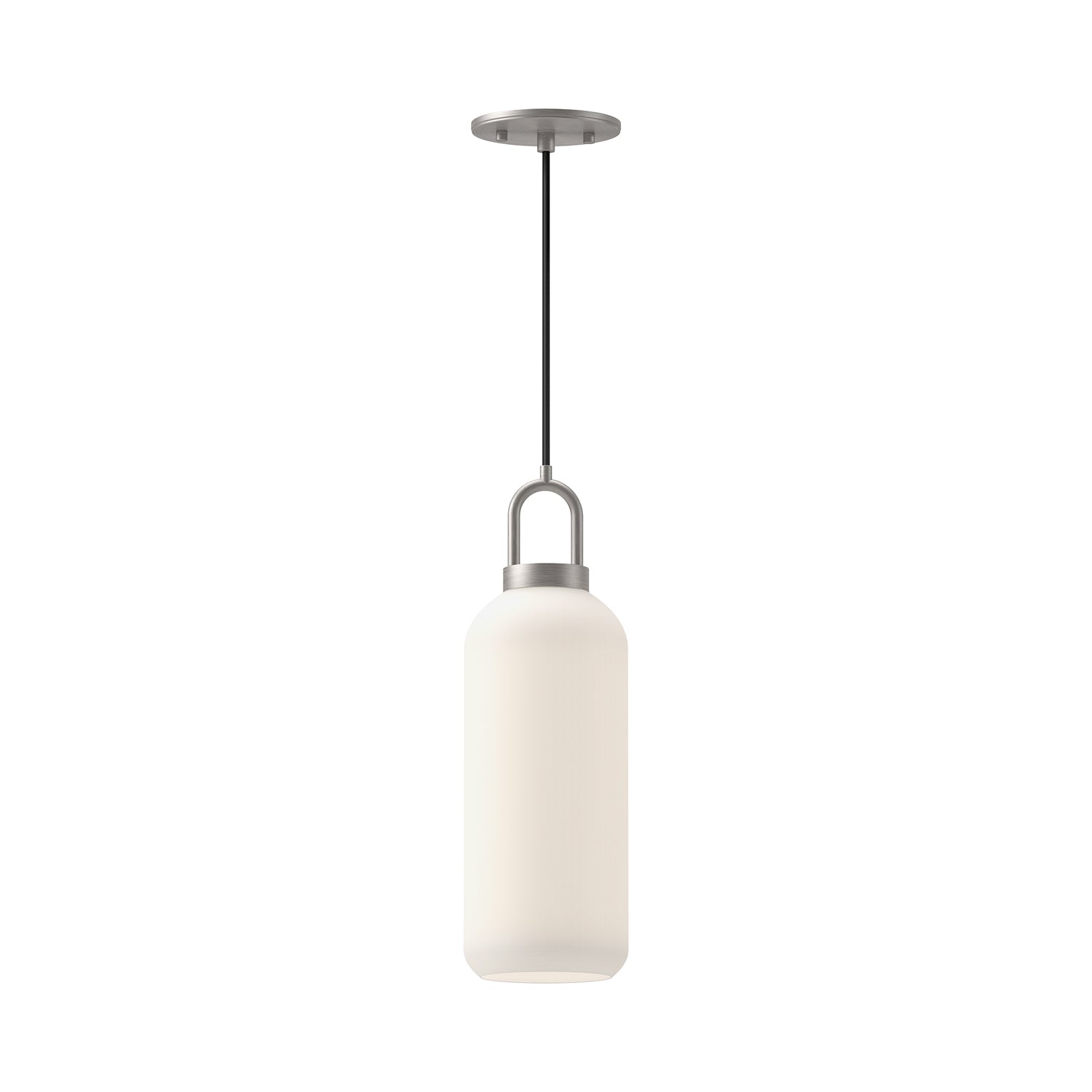 Soji 5-in Brushed Nickel/Opal Matte Glass 1 Light Pendant by Alora Lighting | PD401505BNOP | Alora Lighting