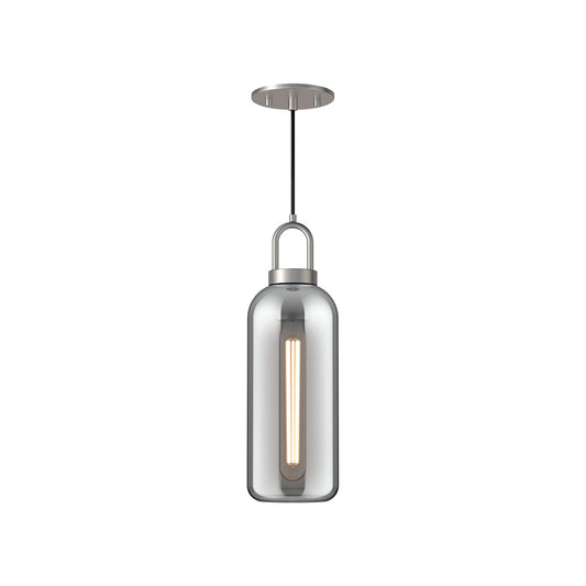 Soji 5-in Brushed Nickel/Smoked Solid Glass 1 Light Pendant by Alora Lighting | PD401505BNSM | Alora Lighting