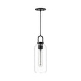 Load image into Gallery viewer, Soji 5-in Clear Glass/Matte Black 1 Light Pendant by Alora Lighting | PD401505MBCL | Alora Lighting
