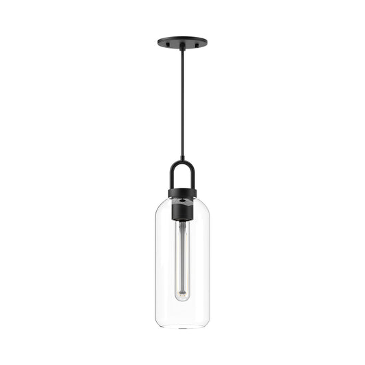 Soji 5-in Clear Glass/Matte Black 1 Light Pendant by Alora Lighting | PD401505MBCL | Alora Lighting