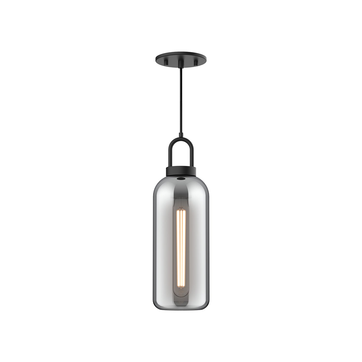 Soji 5-in Matte Black/Smoked Solid Glass 1 Light Pendant by Alora Lighting | PD401505MBSM | Alora Lighting