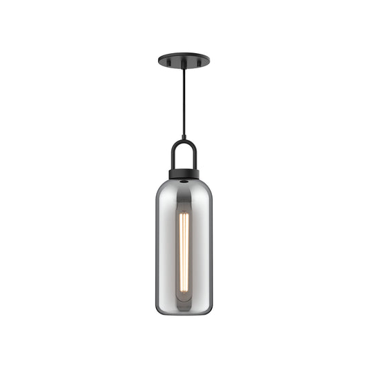 Soji 5-in Matte Black/Smoked Solid Glass 1 Light Pendant by Alora Lighting | PD401505MBSM | Alora Lighting