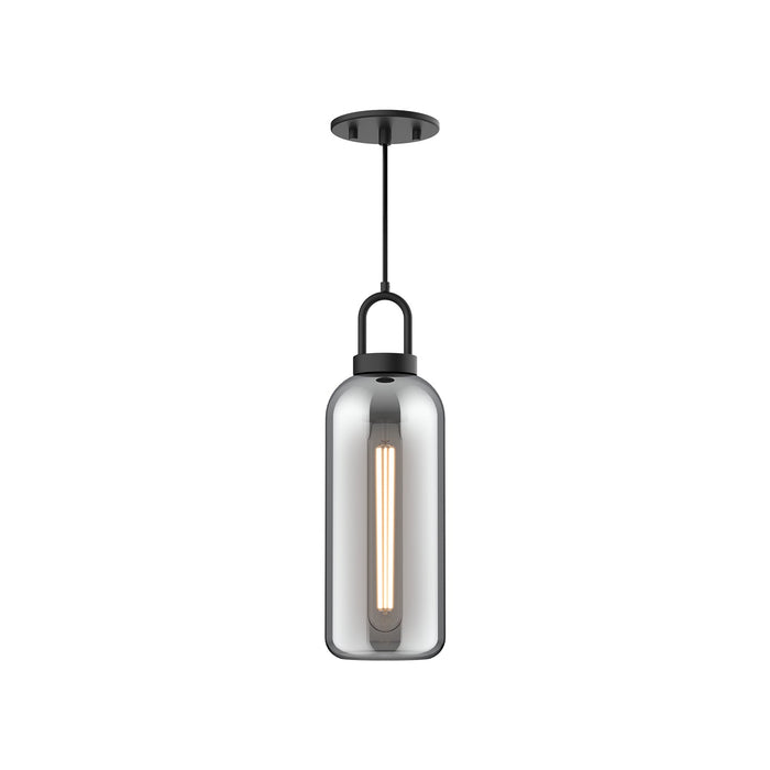 Soji 5-in Matte Black/Smoked Solid Glass 1 Light Pendant by Alora Lighting | PD401505MBSM | Alora Lighting
