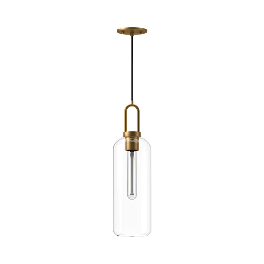 Soji 6-in Aged Gold/Clear Glass 1 Light Pendant by Alora Lighting | PD401606AGCL | Alora Lighting
