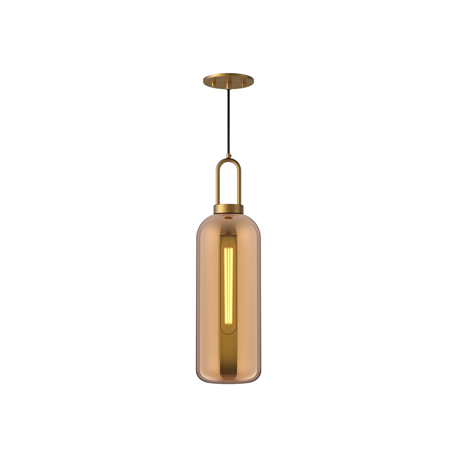 Soji 6-in Aged Gold/Copper Glass 1 Light Pendant by Alora Lighting | PD401606AGCP | Alora Lighting