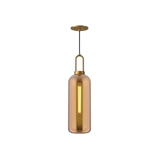 Soji 6-in Aged Gold/Copper Glass 1 Light Pendant by Alora Lighting | PD401606AGCP | Alora Lighting