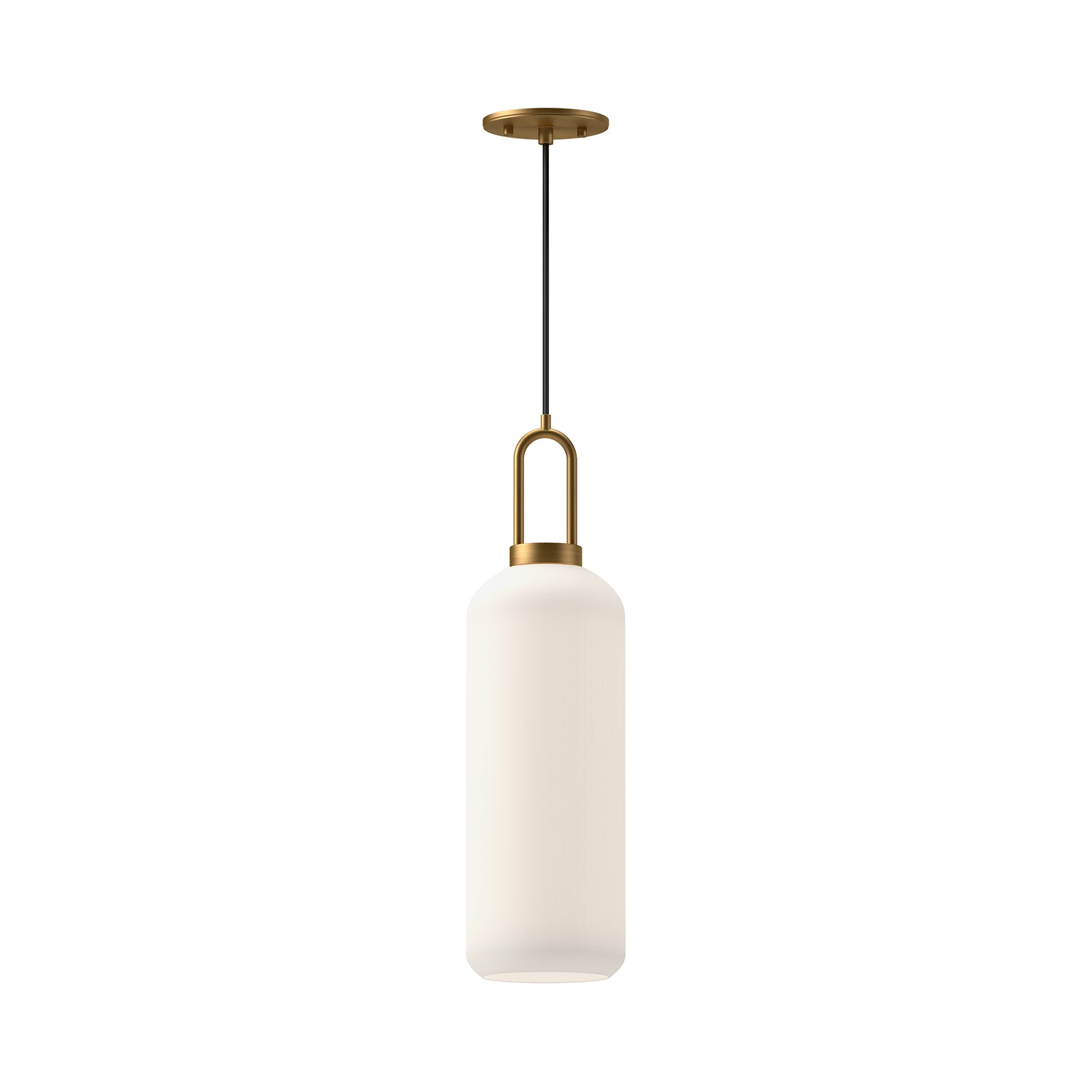 Soji 6-in Aged Gold/Opal Matte Glass 1 Light Pendant by Alora Lighting | PD401606AGOP | Alora Lighting